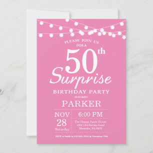 Surprise 50th Birthday Invitation Pink