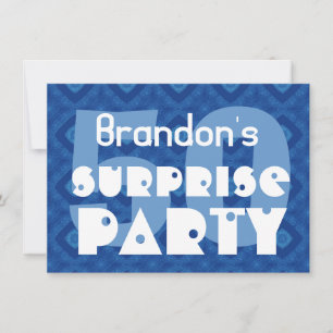 SURPRISE 50th Birthday Party Blue Diamond  G4 Invitation