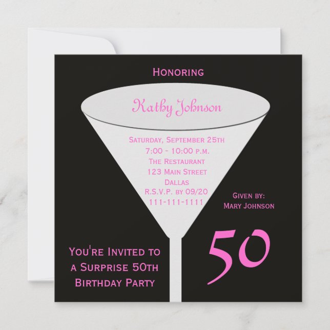Surprise 50th Birthday Party Invitation (Front)