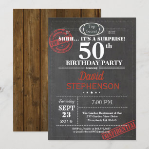 Surprise 50th birthday party invitation for men