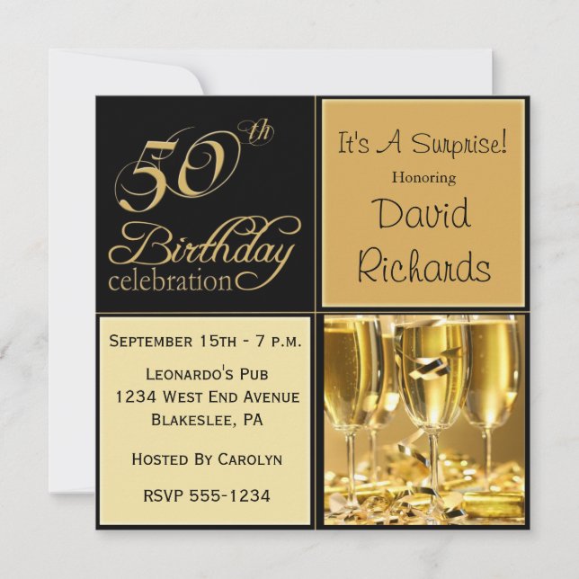Surprise 50th Birthday Party Invitations (Front)