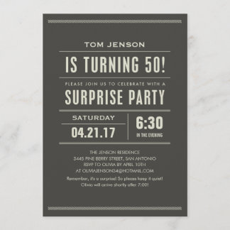 Surprise 50th Birthday Party Invitations