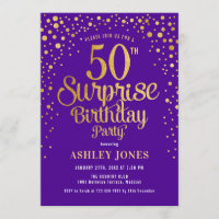 Surprise 50th Birthday Party - Purple & Gold