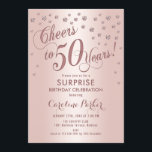 Surprise 50th Birthday Party - Rose Gold Invitation<br><div class="desc">Surprise 50th Birthday Party Invitation
Elegant design with faux glitter rose gold. Features script font and confetti. Cheers to 50 Years! Message me if you need a custom age.</div>