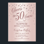 Surprise 50th Birthday Party - Rose Gold Invitation<br><div class="desc">Surprise 50th Birthday Party Invitation
Elegant design with faux glitter rose gold. Features script font and confetti. Cheers to 50 Years! Message me if you need a custom age.</div>
