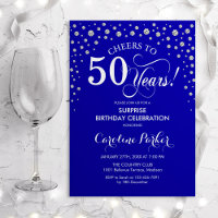 Surprise 50th Birthday Party - Royal Blue Silver