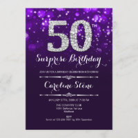 Surprise 50th Birthday - Purple Silver