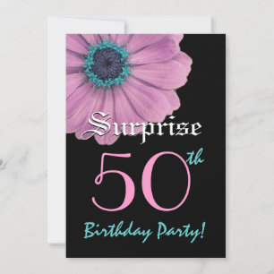 SURPRISE 50th Birthday Template Pink Daisy