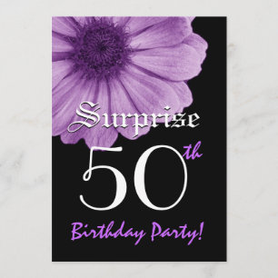 SURPRISE 50th Birthday Template Purple Daisy