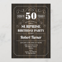 Surprise 50th Birthday - Wood Pattern