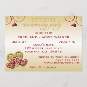 Surprise 50th Weddin Anniversary Party Invitations