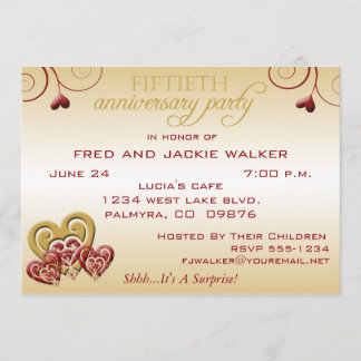 Surprise 50th Weddin Anniversary Party Invitations