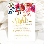 Surprise 50th Wedding Anniversary Elegant Floral Invitation<br><div class="desc">Surprise 50th wedding anniversary invitations featuring a classic white background, watercolor floral display, a stylish faux gold foil typographic title and a modern anniversary party template. For further personalization, please click the "Customize it" button to modify this template. All text style, colors, and sizes can be modified to suit your...</div>