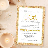 Surprise 50th Wedding Anniversary Faux Glitter