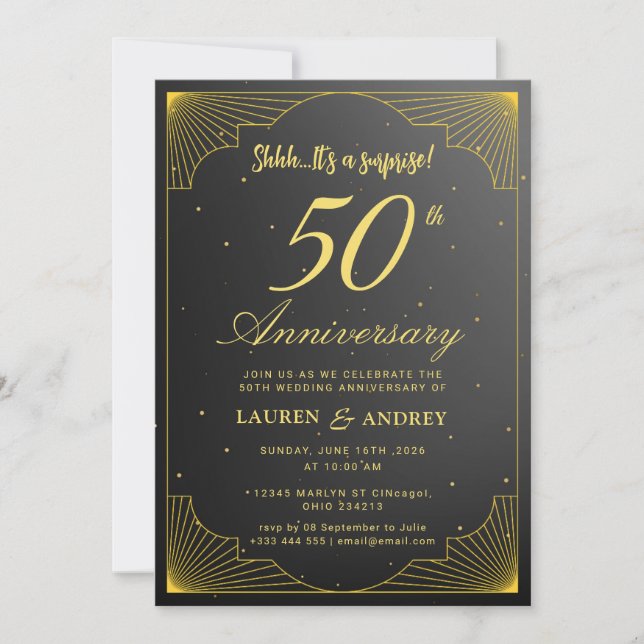 Surprise 50th Wedding Anniversary Invitation (Front)