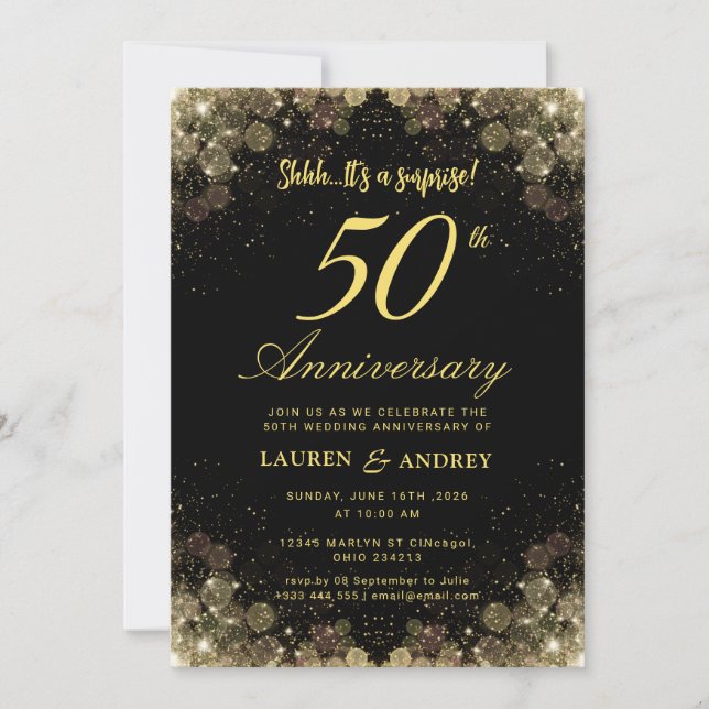 Surprise 50th Wedding Anniversary Invitation (Front)