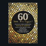 Surprise 60th Birthday Black and Gold Glitter Invitation<br><div class="desc">Surprise 60th Birthday Invitation. Black and Gold Glitter. Gold Diamond. Adult Birthday Party. For Men or Women. For further customisation,  please click the "Customise it" button and use our design tool to modify this template.</div>