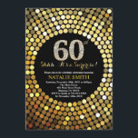 Surprise 60th Birthday Black and Gold Glitter Invitation<br><div class="desc">Surprise 60th Birthday Invitation. Black and Gold Glitter. Gold Diamond. Adult Birthday Party. For Men or Women. For further customisation,  please click the "Customise it" button and use our design tool to modify this template.</div>