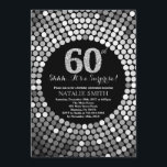 Surprise 60th Birthday Black and Silver Glitter Invitation<br><div class="desc">Surprise 60th Birthday Invitation. Black and Silver Glitter. Silver Diamond. Adult Birthday Party. For Men or Women. For further customisation,  please click the "Customise it" button and use our design tool to modify this template.</div>
