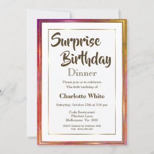 Surprise 60th Birthday Dinner Invitation