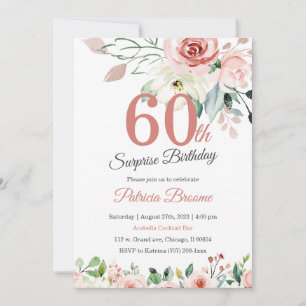 Surprise 60th Birthday for Women Invitation