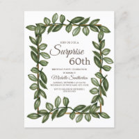 Surprise 60th Birthday Green Leaves