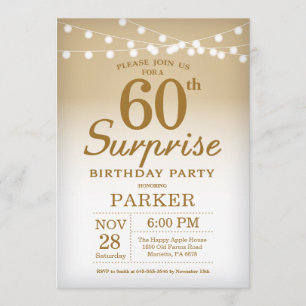 Surprise 60th Birthday Invitation Gold