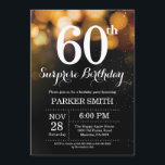 Surprise 60th Birthday Invitation Gold Glitter<br><div class="desc">Surprise 60th Birthday Invitation with Gold String Lights with Gold Glitter Background. Gold Birthday. Adult Birthday. Men or Women Bday Invite. 13th 15th 16th 18th 20th 21st 30th 40th 50th 60th 70th 80th 90th 100th, Any age. For further customisation, please click the "Customise it" button and use our design tool...</div>