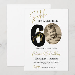 Surprise 60th Birthday Invitation Photo Adult Birt