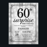 Surprise 60th Birthday Invitation Silver Glitter<br><div class="desc">Surprise 60th Birthday Invitation with Silver String Lights with Silver Glitter Background. Silver Birthday. Adult Birthday. Men or Women Bday Invite. 13th 15th 16th 18th 20th 21st 30th 40th 50th 60th 70th 80th 90th 100th, Any age. For further customisation, please click the "Customise it" button and use our design tool...</div>
