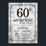 Surprise 60th Birthday Invitation Silver Glitter<br><div class="desc">Surprise 60th Birthday Invitation with Silver String Lights with Silver Glitter Background. Silver Birthday. Adult Birthday. Men or Women Bday Invite. 13th 15th 16th 18th 20th 21st 30th 40th 50th 60th 70th 80th 90th 100th, Any age. For further customisation, please click the "Customise it" button and use our design tool...</div>