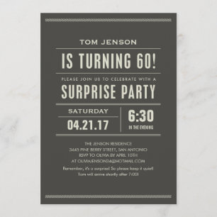 Surprise 60th Birthday Invitations