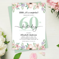 Surprise 60th Birthday Party Elegant Pastel Floral