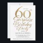 Surprise 60th Birthday Party Gold Invitation<br><div class="desc">Surprise 60th birthday party invitation</div>
