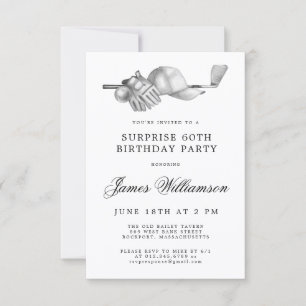 SURPRISE 60th Birthday Party Golf Theme Invitation