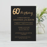 Surprise 60th Birthday Party Invitation<br><div class="desc">Surprise 60th Birthday Party Invitation. Personalise invitation with your details. For a man or a woman turning 60. This is gold colour not a foil.</div>