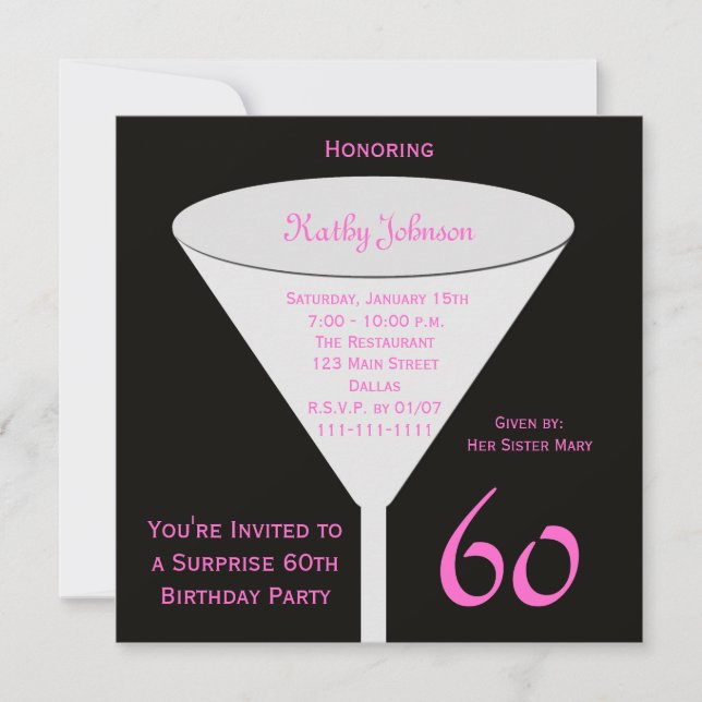 Surprise 60th Birthday Party Invitation (Front)