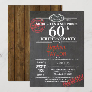 Surprise 60th birthday party invitation for men