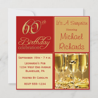 Surprise 60th Birthday Party Invitations