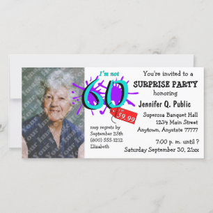 Surprise 60th Birthday Party Photo Invitation