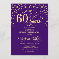 Surprise 60th Birthday Party - Purple Gold