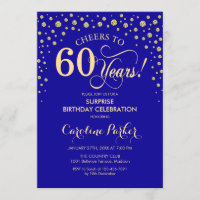 Surprise 60th Birthday Party - Royal Blue Gold