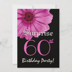 SURPRISE 60th Birthday Template Pink Daisy