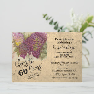Surprise 60th Birthday Wine Themed Invitation