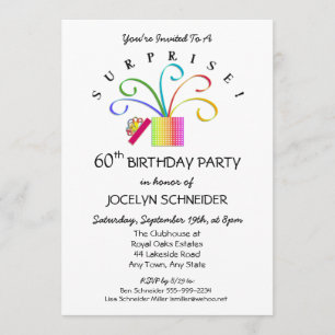 SURPRISE 60th or Any Age Birthday Party Invitation