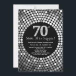 Surprise 70th Birthday Black and Silver Glitter Invitation<br><div class="desc">Surprise 70th Birthday Invitation. Black and Silver Glitter. Silver Diamond. Adult Birthday Party. For Men or Women. For further customisation,  please click the "Customise it" button and use our design tool to modify this template.</div>