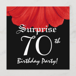 Surprise 70th Birthday Elegant Daisy Flower Invitation