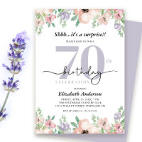 Surprise 70th Birthday Party Elegant Pastel Floral