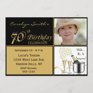 Surprise 70th Birthday Party Photo Invitations