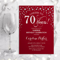 Surprise 70th Birthday Party - Red Silver